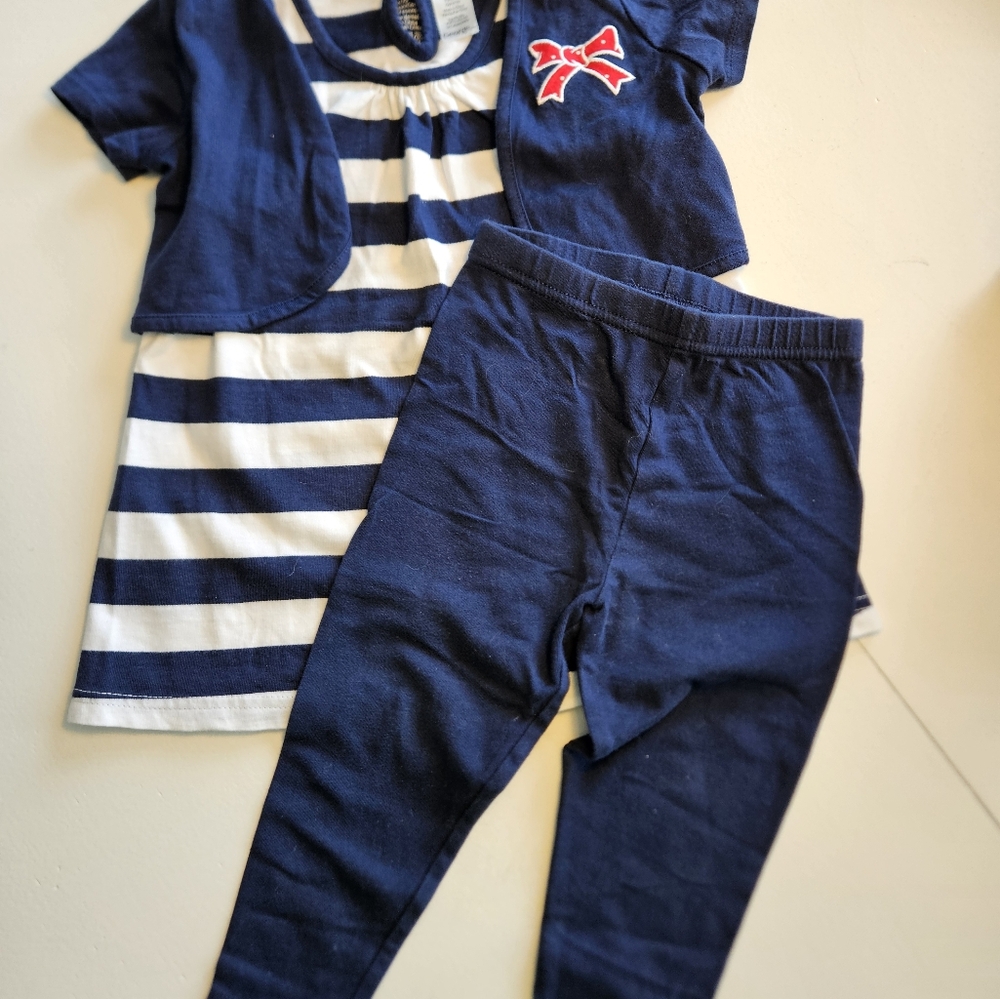 George Navy and White Striped Set